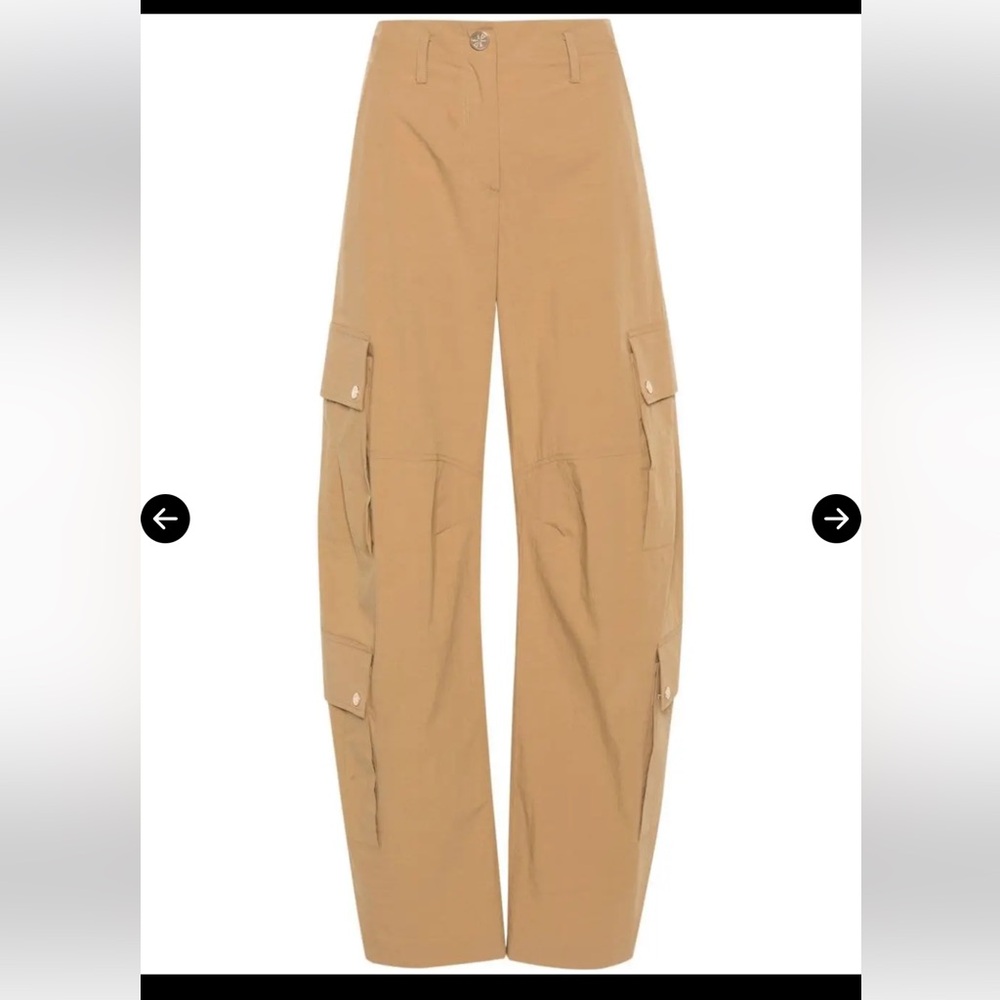 Maje Tan Wide Leg Cargo Pants